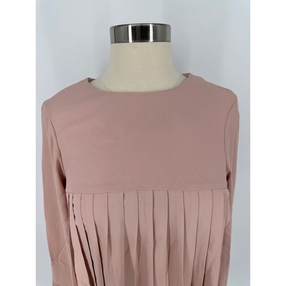 ASOS Design Pleated Trapeze Long Sleeve Mini Dress - Picture 9 of 14